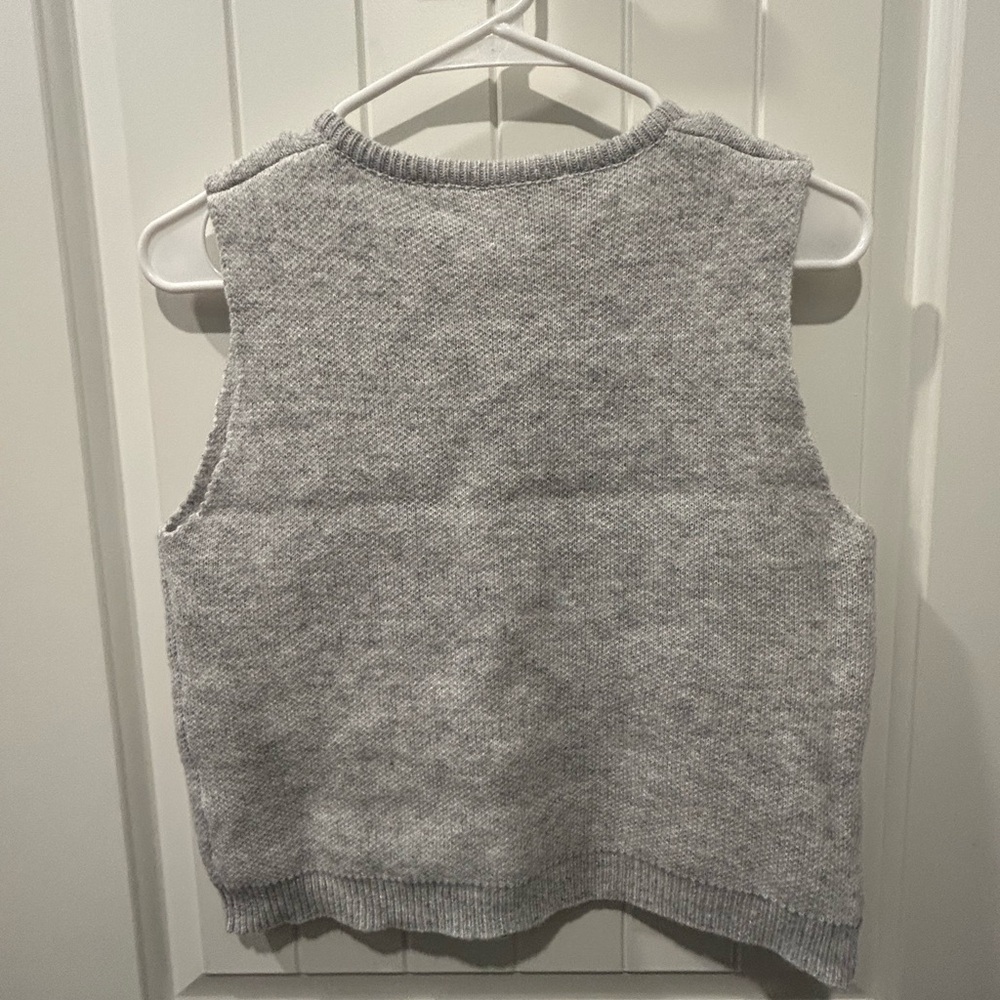 Gray Button-Up Knit Vest - Picture 2 of 2